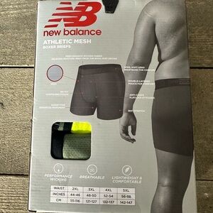 New Balance Boxer Briefs Mens 4XL Plus Size 52-54 Athletic Mesh 3 Pk Underwear